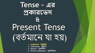 1. Tense in English Grammar | Present Indefinite Tense | Learn in Bengali