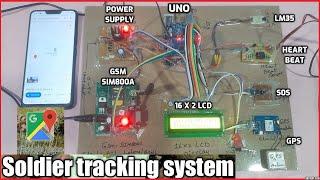 Soldier HealthAnd PositionTracking System Using Arduino,GSMModule and GPS️Module