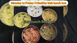 5 நாள் 5 விதமான லஞ்ச் பாக்ஸ் வகைகள்/ Easy 5 Lunch Recipes For kids/5 Days 5 varity Lunch box Recipes