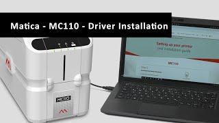 How to install the Windows driver for a Matica MC110 printer connected via USB