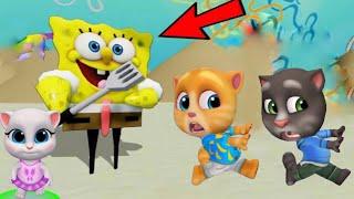 SPONGEBOB MENANGKAP TOM DAN GINGER!! - MY TALKING TOM FRIENDS