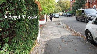 Evening walk through London City's beautiful suburb / neighbourhood