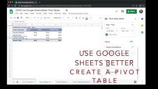 Google Sheets: Create a Pivot Table (Summarize your data by repeated values or custom groups)