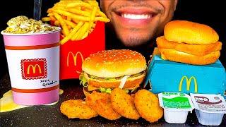 McDonald's Grandma McFlurry Ice Cream | Big Mac Chicken Nuggets Fish Fillet Fries Eating Sounds Gran