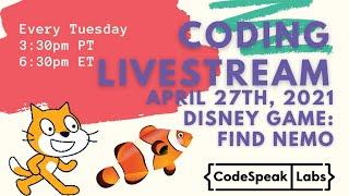 Coding LiveStream! Disney Game: Find Nemo on Scratch