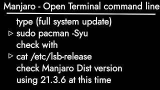 Update Manjaro Linux in Terminal with sudo and cat commands