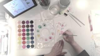 watercolor card process video // by retrohipmama