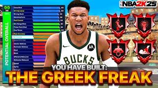 MY OFFICIAL DEMIGOD GIANNIS BUILD OF NBA 2K25 - ATHLETIC INSIDE CENTER BUILD!