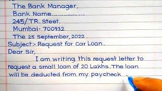 Car Loan Request letter to Bank Manager | Calligraphy Master Rakib