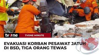 Detik-detik Evakuasi Korban Pesawat Jatuh di BSD | tvOne Minute