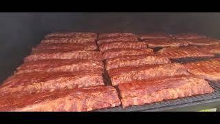 CG BBQ cooking 21 slabs of ribs