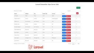 Laravel Datatables Yajra Server Side
