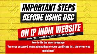 Digital signature| Know before using DSC on IP India | Designs |Patents |Trademark |DSC error.