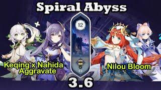 C2 Keqing & C0 Nilou in Spiral Abyss 3.6 | 9 stars | Floor 12