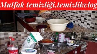 HIZLANDIRILMIŞ MUTFAK TEMİZLİĞİ VE DÜZENİ VİDEOSU ( temizlik vlog, günlük vlog, kitchen cleaning)