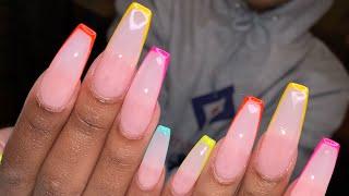 Acrylic Nails Tutorial | Spring Nails | Coffin Nails