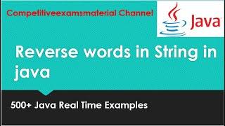 How to reverse words in String in java?