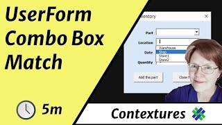 Excel UserForm Combo Box Match