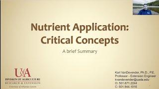 Nutrient Application: Critical Concepts