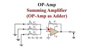 OP-Amp Summing Amplifier(Adder), Applications and Limitations.