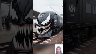 ROBOT TRAIN  kiski best hai  spiderman vs venom vs Ironman #avengers#viral#shorts#ai