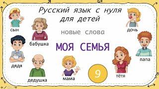 My family. First words in Russian. Моя семья. Русский язык как иностранный для детей