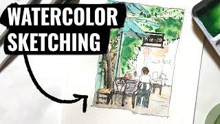 Urban Sketching With Watercolor (step by step tutorial)