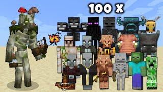 Mutant Bogged vs 100x All Mobs in Minecraft - Minecraft Mob Battle