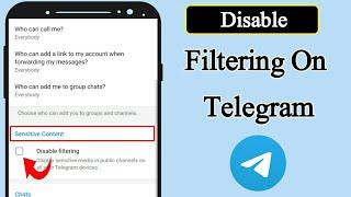 How to disable filtering on telegram