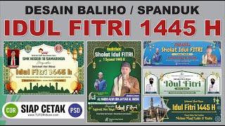 Free 5 Desain Spanduk Baliho Idul Fitri 1445 2024 Coreldraw CDR Photoshop PSD - Eid Banner Design