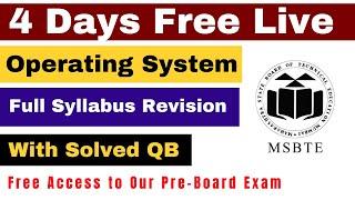 4 Days Operating System Live Seminar For MSBTE Diploma 5th Sem With 100% Cashback Coupon| Score70/70