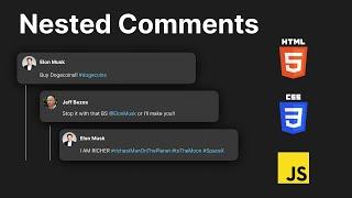 Coding Projects - Nested Comments with HTML, CSS and JS