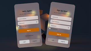 Animated Login and Register Form with HTML, CSS & JavaScript