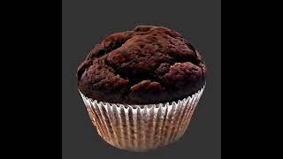 Realistic 3D Model of a Chocolate Muffin in Paper Liner Low-poly 3D model