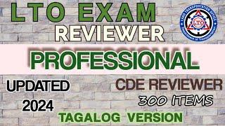 2024 LTO EXAM REVIEWER PROFESSIONAL DRIVERS LICENSE TAGALOG VERSION UPDATED PROCESS 2024 100 PASSED!