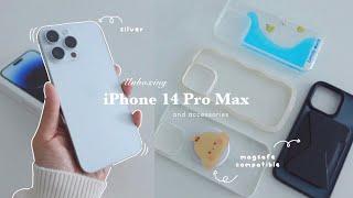 Vlog  Unboxing iPhone 14 Pro Max Silver & Accessories | Customizing Phone Grip