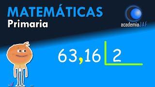 División de un decimal entre un natural de 1 cifra