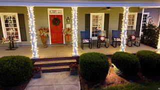 Simple Christmas Porch Decor & Light Tour