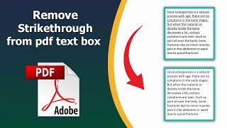 How to remove strikethrough from pdf text box using adobe acrobat pro dc