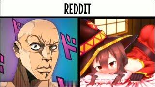 Anime vs Reddit ( the Rock reaction meme )