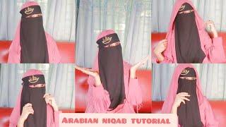 Hijab With Niqab In Different Styles | How To Wear Saudi Niqab And Hijab | Arabian Hijab Tutorial |