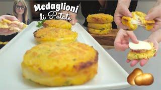 MEDAGLIONI DI PATATE al forno con PROSCIUTTO e FORMAGGIO facili e leggeri