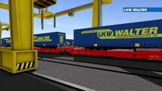 LKW WALTER Kombinierter Verkehr Schiene/Straße (3D Animation)