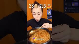 Eating Challenge ( 23 Eggs, 2lb ramen in 2 minutes ) #asmr #food #shorts