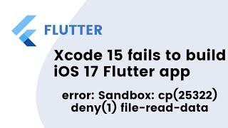 FIXED: Error (Xcode): Sandbox: rsync.samba(4375) deny(1) file-write-create