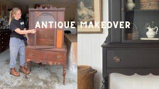 Amazing Antique Hutch Makeover with Real Milk Paint | How to Treat Termites / Bug Damage