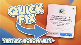 'macOS can't verify app is malware free' Error | macOS Ventura, Sonoma, etc | QuickFix