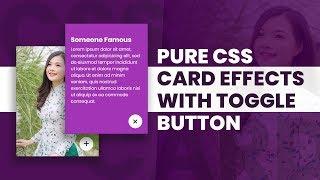 Pure CSS Card Effects With Toggle Button | Html CSS