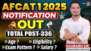 AFCAT 1 2025 Notification Out | AFCAT 2025 Age, Qualification, Syllabus, Exam Pattern | MKC