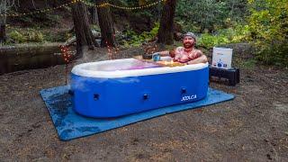 My Off-Grid Hot Tub Setup | Hot Tub for Campers!